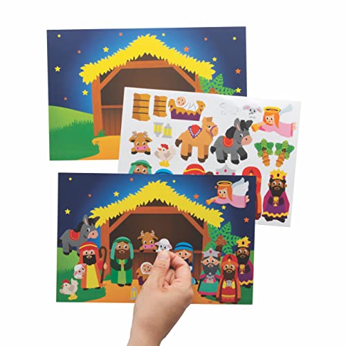 Baker Ross FC271 Krippen Szene Sticker Set - 5er Pack, Packung Aufkleber Set für Kinder zum Basteln, Gestalten und Dekorieren von Baker Ross