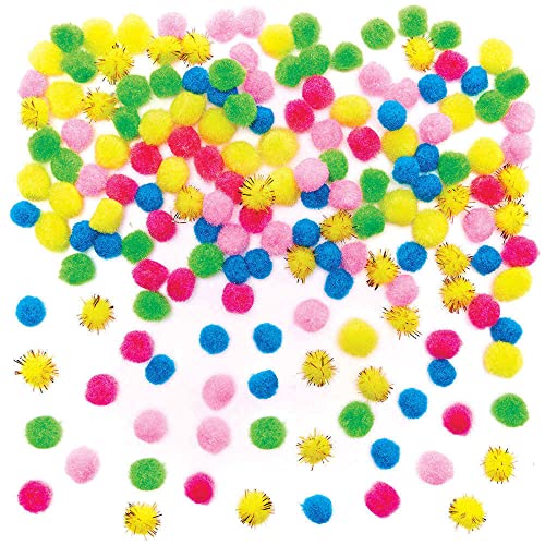 Baker Ross FC549 Selbstklebende Pompons zum Basteln in Feenfarben - Packung mit 200, Bastelmaterial für Kinder und Erwachsene, Buntes Bastelzubehör von Baker Ross