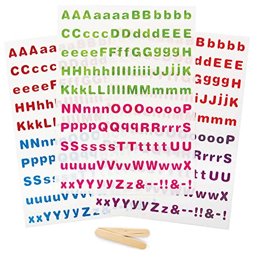 Baker Ross FC915 Buchstaben Transfer Sticker - 425 Stück, Porzellansticker für Kinder, Ohne Brennen oder Kleber von Baker Ross