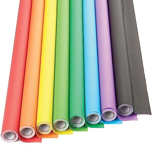 Baker Ross FE437 Plakatrollen Multipack - Packung mit 8 Rollen, Schulbedarf, Präsentationspapier für das Klassenzimmer, Hintergrundpapier von Baker Ross