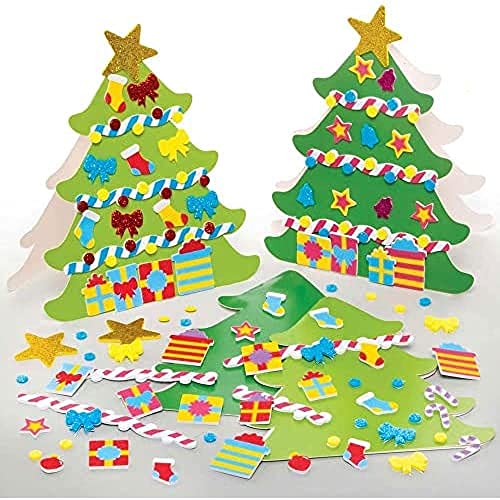 Baker Ross FE910 Weihnachts Mix und Match Karten - 6er Pack, Kartenrohlinge für die Kartenherstellung, Gestalte deine eigenen Weihnachtskarten, Ideal für Kinder-Kunst- und Bastelprojekte von Baker Ross