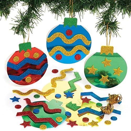 Baker Ross FE911 Weihnachtskugel Karten Set - 8er Pack, Kartenrohlinge für die Kartenherstellung, Gestalte deine eigenen Weihnachtskarten, Ideal für Kinder-Kunst- und Bastelprojekte von Baker Ross