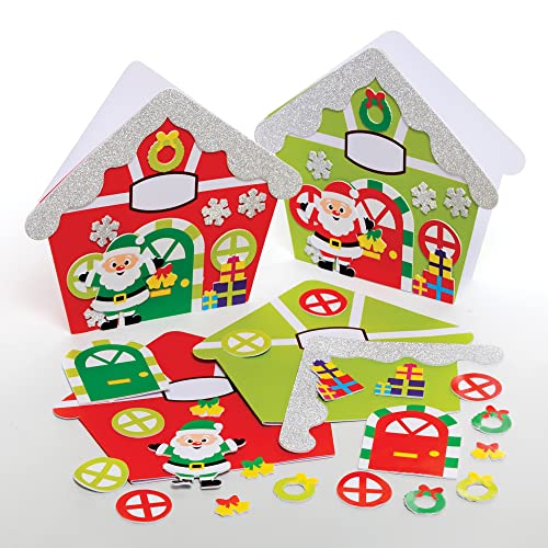 Baker Ross FE914 Santa‘s Werkstatt Karten Set - 6er Pack, Kartenrohlinge für die Kartenherstellung, Gestalte deine eigenen Weihnachtskarten, Ideal für Kinder Kunst und Bastelprojekte von Baker Ross