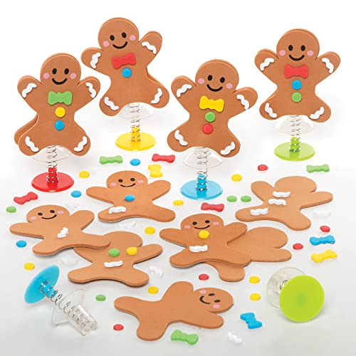 Baker Ross FE934 Lebkuchen Hüpfspielzeug Bastelset für Kinder - 8er Pack, Kindergeburtstags Mitgebsel, Kleine Partytüten Geschenke, Kleine Adventskalender Geschenke von Baker Ross