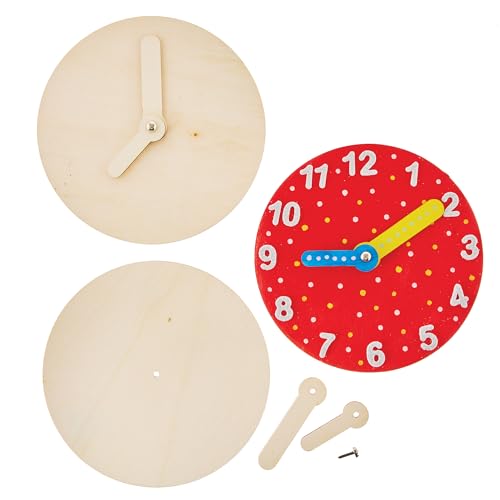 Baker Ross FN110 „Die Uhrzeit ablesen“-Holzbausätze – 10er-Pack, MINT-, Naturwissenschafts-, Mathematik- und Lernhilfen für Kinder und Schulen von Baker Ross