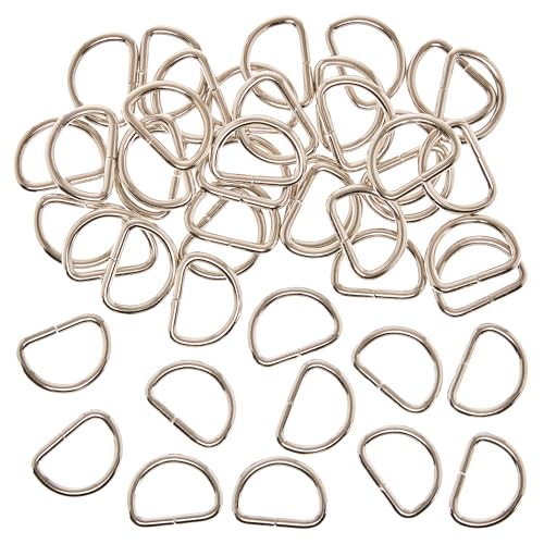 Baker Ross FN130 Metall-D-Ringe - 50er-Pack, DIY-Schnallen für Schmuck, Taschen, Kleidungszubehör von Baker Ross