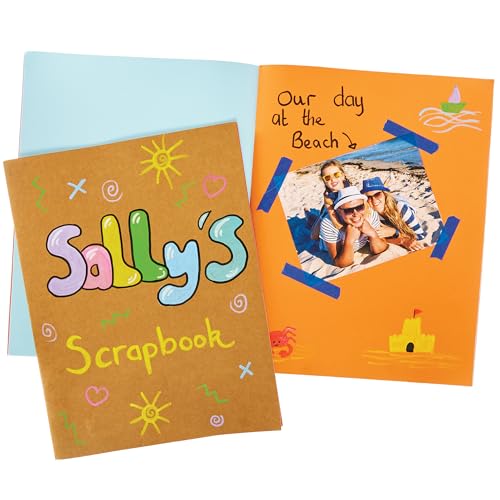 Baker Ross FN201 Kraftbraunes Scrapbook - 3er-Pack, Scrapbook für Kinder und Erwachsene, Zeichenblock für Schulen, Zeichenpapier von Baker Ross