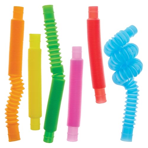 Baker Ross FN225 Pop Tube Zappelspielzeug – 12er-Pack, lustiges Fidget-Spielzeug für Kinder mit Partytüten von Baker Ross