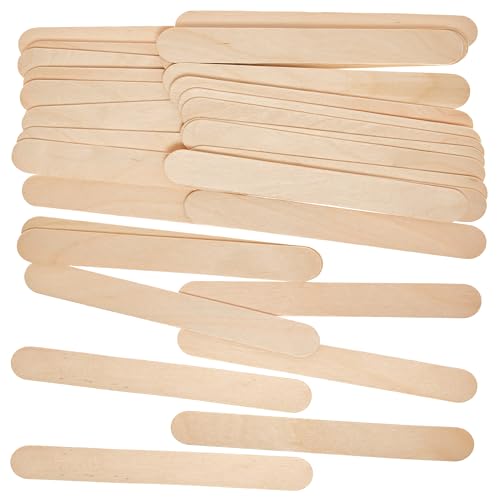 Baker Ross FN234 Jumbo-Bastelstäbchen aus Holz – Packung mit 80 Lutscherstäbchen zum Basteln, Mehrzweck-Eisstiele von Baker Ross