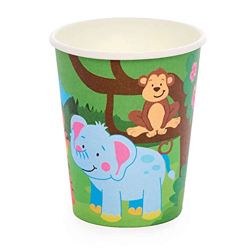 Baker Ross FX102 Dschungeltiere Partybecher - 10 Stück, Trinkbecher aus Papier für den Kindergeburtstag von Baker Ross