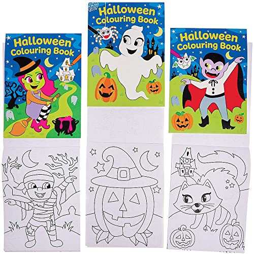 Baker Ross FX215 Halloween Mini Malbuch für Kinder - 12er Pack, Kindergeburtstag Mitgebsel, Kinderbeschäftigung an Halloween, Mitbringsel für den Kindergarten von Baker Ross