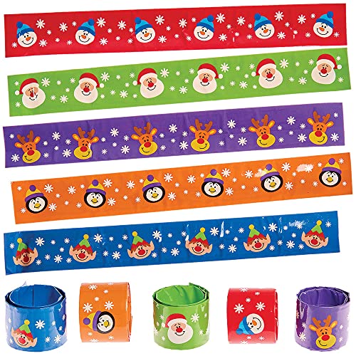 Baker Ross FX402 Weihnachtsfreunde Schnapparmband-10er Pack, Geschenke für Partytüten, Nikolaus, Kindergeburtstag Mitgebsel und kleine Adventgeschenke von Baker Ross