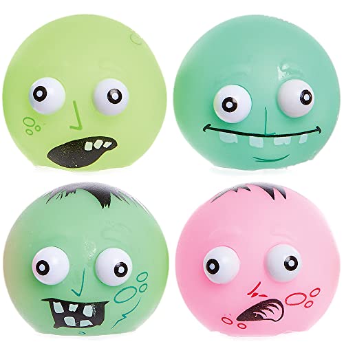 Baker Ross FX420 Zombie Squischie Bälle - 4er Pack, Anti Stress Ball für Kinder und Erwachsene, Kindergeburtstag Mitgebsel, Kleine Geschenke für Kinder von Baker Ross