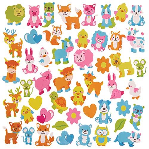 Baker Ross FX546 Frühlingsbabytiere Schaumstoffsticker - Packung mit 200 Stickern für Kinder zum Basteln von Baker Ross