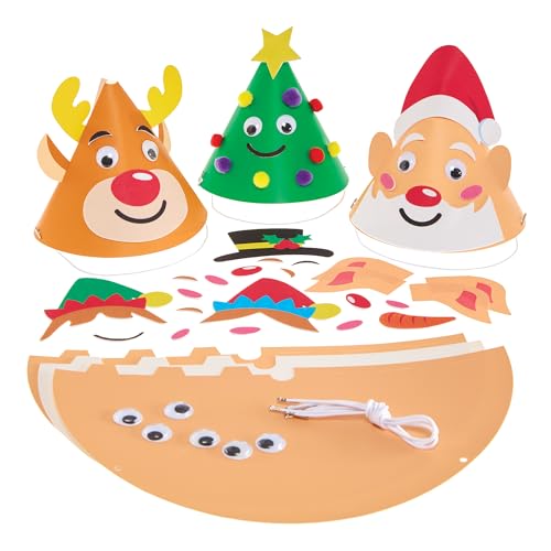 Baker Ross FX704 Weihnachts-Kegelhut-Sets - Packung mit 6, Weihnachts-Partyzubehör für Kinder von Baker Ross