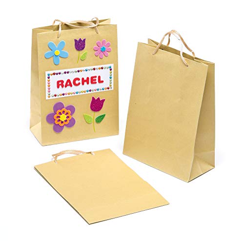 Baker Ross Geschenktüten in Naturfarben für Kindern zum Bemalen und Dekorieren - Geschenkidee - 6 Stück, 22cm x 16cm von Baker Ross