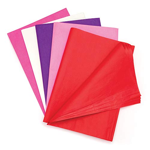 Baker Ross Großpackung Seidenpapier in Rot, Pink und Violett (25 Stück) – für Kinder zum Basteln und Gestalten zum Valentinstag von Baker Ross