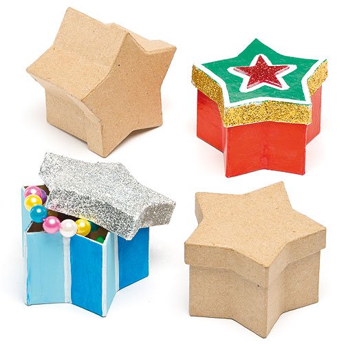 Baker Ross Pappmaché Schachteln Stern für Kinder zum Bemalen und Verzieren (10 Stück) von Baker Ross