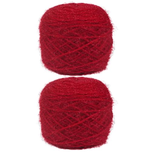 2 x 150g Strickgarn glänzendes Polyester-Häkelgarn zum Stricken von Mützen, Taschen, Pullovern, Schals, Handschuhen, Garnprojekten, Blumenhandwerk von BakerMiche