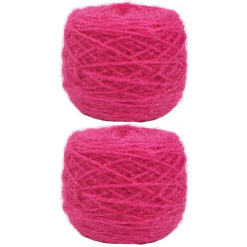 2 x 150g Strickgarn glänzendes Polyester-Häkelgarn zum Stricken von Mützen, Taschen, Pullovern, Schals, Handschuhen, Garnprojekten, Blumenhandwerk von BakerMiche