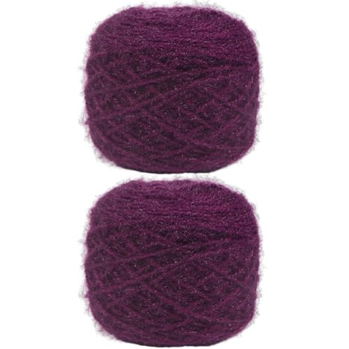 2 x 150g Strickgarn glänzendes Polyester-Häkelgarn zum Stricken von Mützen, Taschen, Pullovern, Schals, Handschuhen, Garnprojekten, Blumenhandwerk von BakerMiche