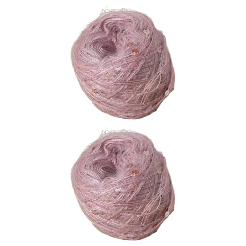 2 x 50 g Seiden-Mohairgarn zum Stricken Glitzer-Paillettengarn Handstrickgarn DIY-Häkelgarn weiches Mohair-Strickgarn für DIY-Pullover Schals Baby-Wollbasteleien von BakerMiche