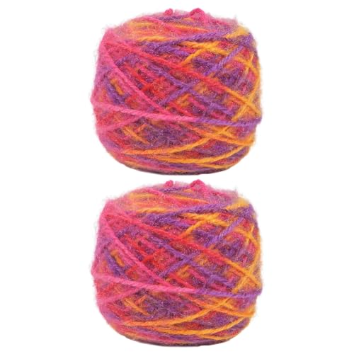 Glitzerndes Strickgarn 2 x 150g Häkelgarn glänzendes Polyestergarn zum Herstellen von Mützen, Taschen, Pullovern, Schals, Handschuhen, Garnprojekten, Handarbeiten von BakerMiche