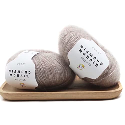 Mohair Garn zum Stricken und Häkeln – 2 x 25 g Knäuel Mohair Woll Strickgarn weiches flauschiges Häkel Wollgarn für selbstgemachte Hüte Pullover Schals Stricken Basteln von BakerMiche