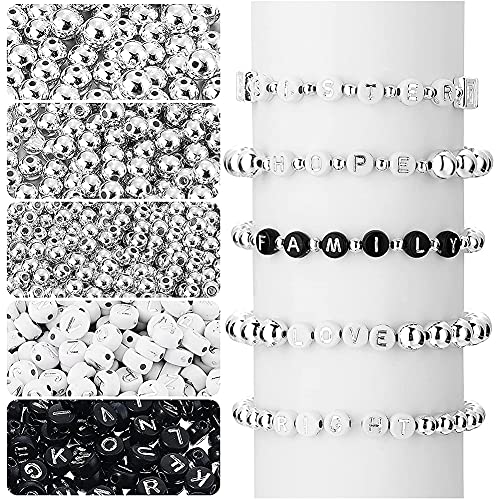 1600pcs Perlen machen Kit für Armband Halskette Ohrring Jewellery Craft Girls Bracelet Necklace Craft Beads Persönlichkeit Brief Runde Perlen DIY Handwerk Zubehör DIY Charm Jewellery Making and Crafts von Bakermiche