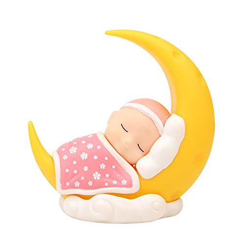 Kuchendekoration Mond Baby Microscape Ornamente Cake Topper Moon Stars Cake Topper Geburtstag Baby Thema Party Dekoration für Jungen Mädchen Kindergeburtstag Baby Mond Kinderspielzeug Geschenk von Bakermiche