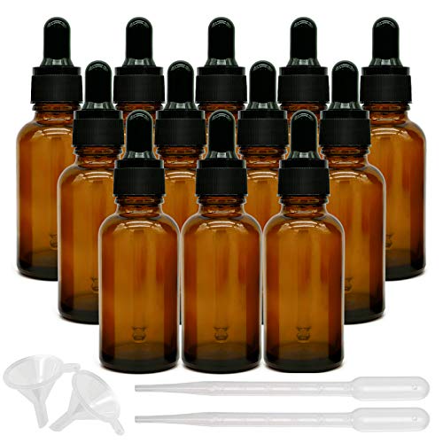 Bakiauli Pipettenflasche 30ml, 12 Stück Apothekerflasche Braunes Glas mit Dropper Braunglasflasche für Ätherische Öl, Parfümöle,Aromatherapie,Flüssigkeit von Bakiauli