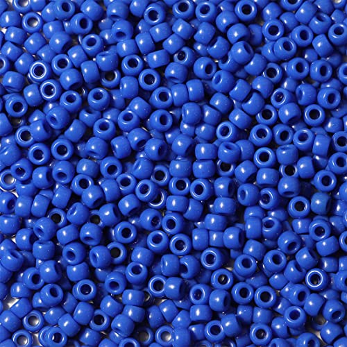 1000 Stück 6X9mm Bunte Perlen Zum Auffädeln Großes Loch Acryl Bastelperlen Blau Farbe Pony Perlen für Halsketten Armbänder Schmuckherstellung (Blau) von Bala&Fillic