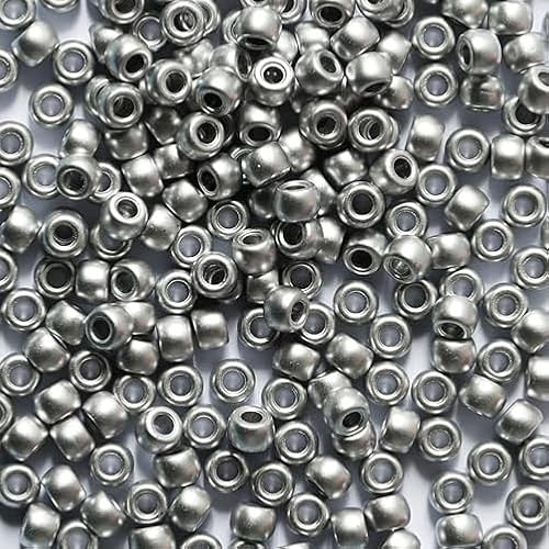 1000 Stück 6X9mm Bunte Perlen Zum Auffädeln Großes Loch Acryl Bastelperlen Silber Farbe Pony Beads für Halsketten Armbänder Schmuckherstellung (Silber) von Bala&Fillic