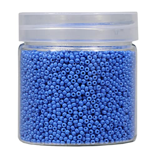 Bala&Fillic 2mm Runde Perlen zum Auffädeln 10000pcs/110 Gramm in Box,12/0 Blau GlasPerlen kleine Rocailles Perlen für Machen Schmuck Ohrring Armbänder Halskette (Blau) von Bala&Fillic