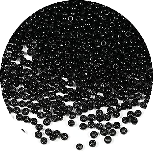 Bala&Fillic Size 2mm Seed Beads 9000pcs/100 Grams in Bag, 12/0 Black Seed Beads Small Craft Seed Beads for Making Jewelry Earring Bracelets necklace (Black) von Bala&Fillic