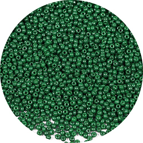 Bala&Fillic 2mm Round Size Uniform Seed Beads 9000pcs/100 Grams in Bag, 12/0 Dark Green Seed Beads Small Craft Seed Beads for Making Jewelry Earring Bracelets necklace (Dark Green) von Bala&Fillic