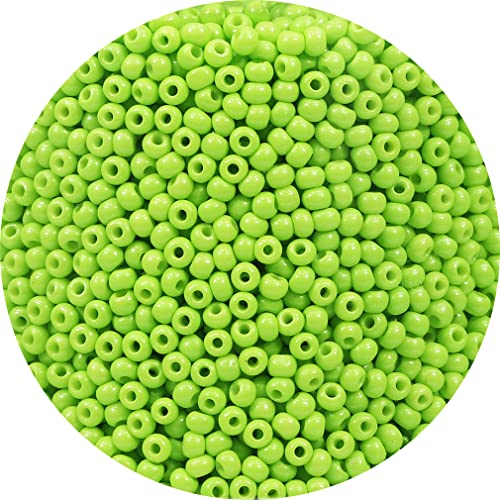 Bala&Fillic 2mm Round Size Uniform Seed Beads 9000pcs/100 Grams in Bag, 12/0 Light Green Seed Beads Small Craft Seed Beads for Making Jewelry Earring Bracelets necklace (Light Green) von Bala&Fillic