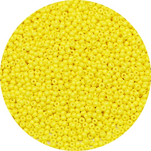 Bala&Fillic 2mm Round Size Uniform Seed Beads 9000pcs/100 Grams in Bag, 12/0 Light Yellow Seed Beads Small Craft Seed Beads for Making Jewelry Earring Bracelets necklace (Light Yellow) von Bala&Fillic