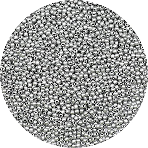 Bala&Fillic 2mm Round Size Uniform Seed Beads 9000pcs/100 Grams in Bag, 12/0 Matte Silver Seed Beads Small Craft Seed Beads for Making Jewelry Earring Bracelets necklace (Matte Silver) von Bala&Fillic