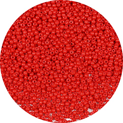 Bala&Fillic 2mm Round Size Uniform Seed Beads 9000pcs/100 Grams in Bag, 12/0 Red Seed Beads Small Craft Seed Beads for Making Jewelry Earring Bracelets necklace (Red) von Bala&Fillic