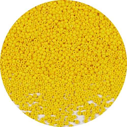 Bala&Fillic 2mm Round Size Uniform Seed Beads 9000pcs/100 Grams in Bag, 12/0 Yellow Seed Beads Small Craft Seed Beads for Making Jewelry Earring Bracelets necklace (Yellow) von Bala&Fillic