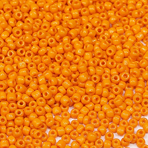 Bala&Fillic Rocailles, blickdicht, Orange, 3 mm, ca. 3600 Stück/100 g im Beutel, 8/0 Glasperlen für die Herstellung von Armbändern und Halsketten, Orange von Bala&Fillic