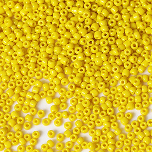 Bala&Fillic Gelb Farbe 3mm Perlen zum Auffädeln 3600Stücke/100Gramm,8/0 Glasperlen zur Herstellung von Armbändern, Halsketten und Ohrringen (Gelb) von Bala&Fillic