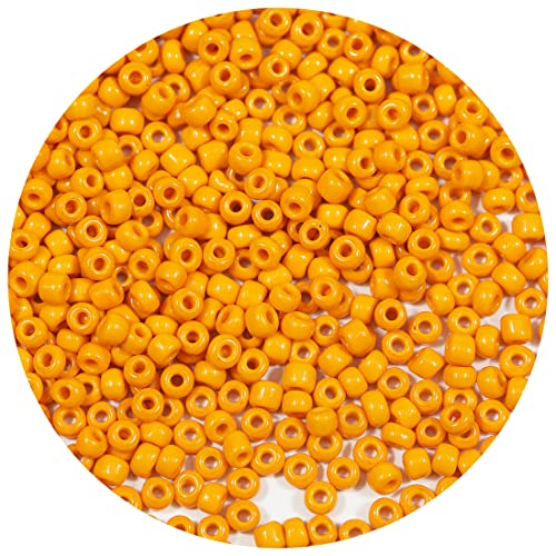 Bala&Fillic Helles Orange Farbe 4mm Perlen zum Auffädeln 1200Stücke/100Gramm,6/0 Glasperlen zur Herstellung von Armbändern, Halsketten und Ohrringen (Helles Orange) von Bala&Fillic