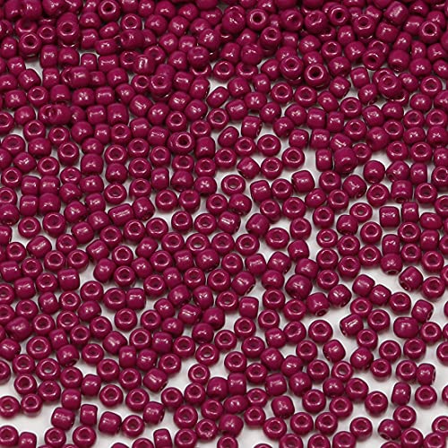 Bala&Fillic Magenta Farbe 3mm Perlen zum Auffädeln 3600Stücke/100Gramm,8/0 Glasperlen zur Herstellung Schmuck, Armbändern, Halsketten und Ohrringen(Magenta) von Bala&Fillic