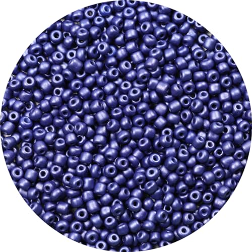 Bala&Fillic Marineblau Farbe 4mm Perlen zum Auffädeln 1200Stücke/100Gramm,6/0 Glasperlen zur Herstellung von Armbändern, Halsketten und Ohrringen (Marineblau) von Bala&Fillic