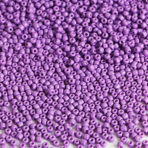 Bala&Fillic Purple Color 3mm Seed Beads About 3600pcs/100Grams in Bag, 8/0 Glass Craft Beads for Making Bracelet Necklace Earring(Purple) von Bala&Fillic