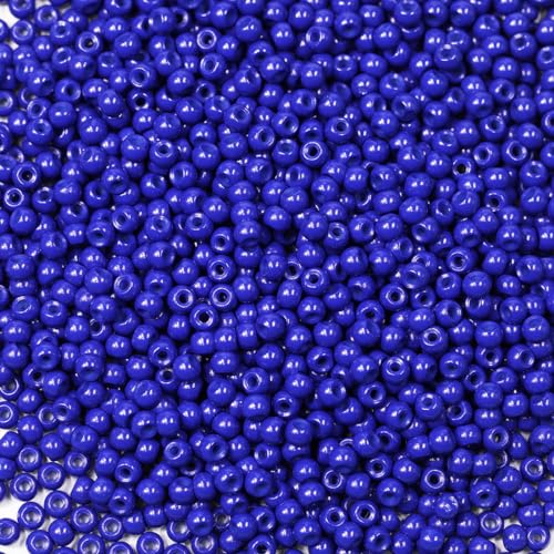 Bala&Fillic Rocailles-Perlen, 4 mm, ca. 1200 Stück/100 g im Beutel, 6/0 Glasperlen zur Herstellung von Armbändern und Halsketten, Königsblau von Bala&Fillic