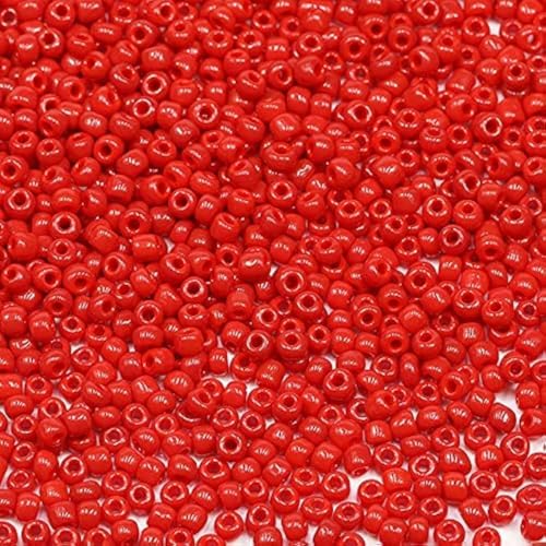 Bala&Fillic Rot Farbe 3mm Perlen zum Auffädeln 3600Stücke/100Gramm,8/0 Glasperlen zur Herstellung Schmuck, Armbändern, Halsketten und Ohrringen (Rot) von Bala&Fillic