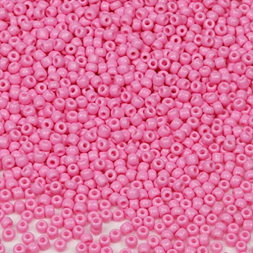 Bala&Fillic Rosa Farbe 3mm Perlen zum Auffädeln 3600Stücke/100Gramm,8/0 Glasperlen zur Herstellung Schmuck, Armbändern, Halsketten und Ohrringen (Rosa) von Bala&Fillic